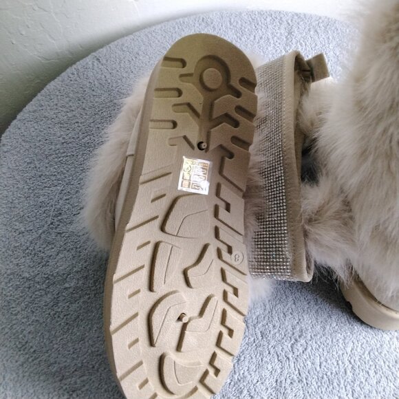 ✨ Carlkarida Faux Fur Lining Winter Boots Mid-Calf Platform Cream Color Size 8 - Picture 10 of 13